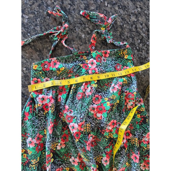 Vintage 70s Queen's Way Black Floral Maxi Dress Size M Retro Boho Summer Hippie - Picture 12 of 13